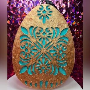 Gold and Teal car Freshie